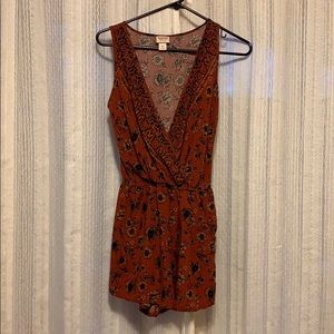 Copper Floral Romper